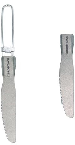 TIBROMTACK Coltello pieghevole in titanio, posate da esterno extra forti ultra leggere (Ti), posate salutari ed ecologiche per campeggio, escursionismo, viaggi, picnic