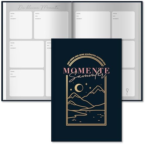 BIROYAL Tagebuch für Erwachsene, Momentesammler Eintragbuch für die schönsten Augenblicke | A5 Eintragbuch für Erinnerungen | Erwachsene Memory Book für Momente, Erinnerungen & Erlebnisse