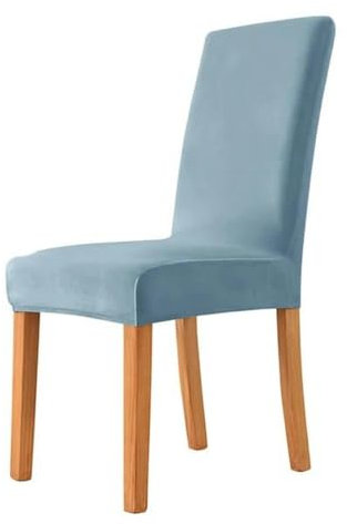 WYLZBA 1/2/4/6 STK. Stuhlhussen aus Samtstoff, superweiche Stuhlhussen für Esszimmer, Büro, Sitzbezüge, dehnbar, für Bankette, blau, 4 Stück