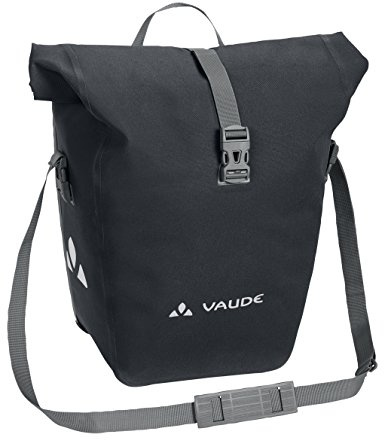 VAUDE Aqua Back Deluxe Single Fahrradtasche, wasserdicht – Black | Wasserdichte Fahrradtasche für Gepäckträger E-Bike – 24 L – QMR 2.0 Befestigung – Rollverschluss