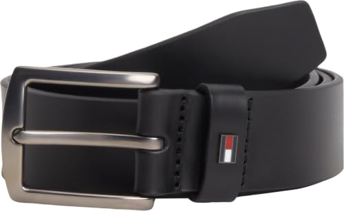 Tommy Hilfiger Herren Gürtel Denton 3,5 cm Ledergürtel, Schwarz (Black), 85 cm
