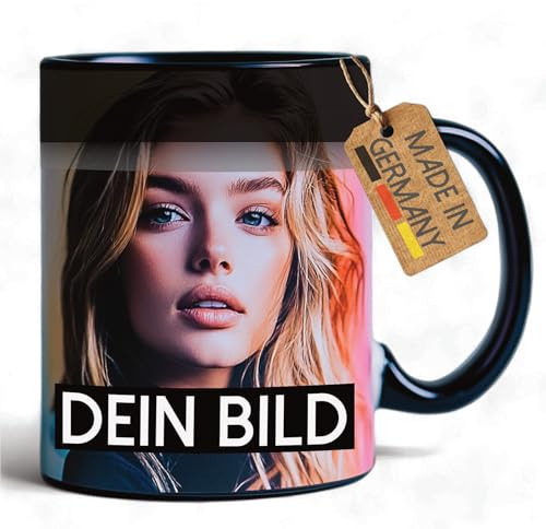 Personalisierte Magic Zaubertasse mit Foto & Text , selbst gestalten mit Bild – Farbwechseltasse, Thermobeschichtung, Keramik Tasse, Magic Mug - Geschenkidee Männer, Frauen, Jahrestag, Geburtstag
