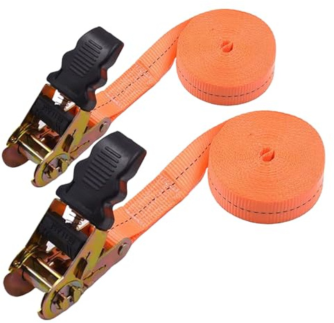 M&Catree 2 Correas de Trinquete 10 m, 800Kgf/unit. Cinchos, Cinchas de Amarre, Eslingas con Carraca, Remolque Baca Kayak Tabla de Surf Piraguas Canoa Bicicleta Moto