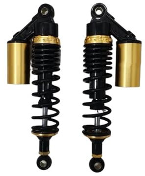 HRQCTIM Motorrad Federstoßdämpfer Für Harley Für Davidson 8mm Frühling 1 Paar Motorrad Stoßdämpfer 300mm 310mm Motorrad Hinten Stoßdämpfer(Black Gold)