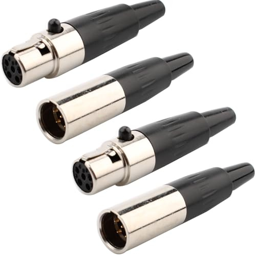 RUNCCI-YUN 2Set Mini 5-polige XLR-Stecker und-Buchsen Anschlüsse,Mikrofonkabelstecker,Mikrofon-Audiobuchse Lötanschluss XLR Einbaubuchse Buchse,für Mikrofonlautsprecher