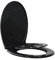 TODOT Abattant WC Familial Noir, Lunette de Toilette avec Siège Enfant Magnétique, Frein de Chute et Charnière Réglable, Abattant WC en Polyéthylène pour Adultes et Enfants