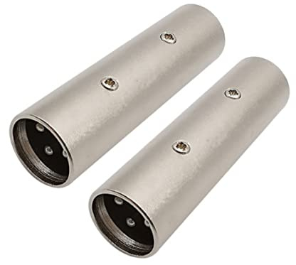 2 pezzi XLR da maschio a maschio e amp;Adattatore XLR da femmina a femmina a 3 pin Microfono audio Mic Connettore for cavo di prolunga jack XLR a 3 poli(2Pcs Male)