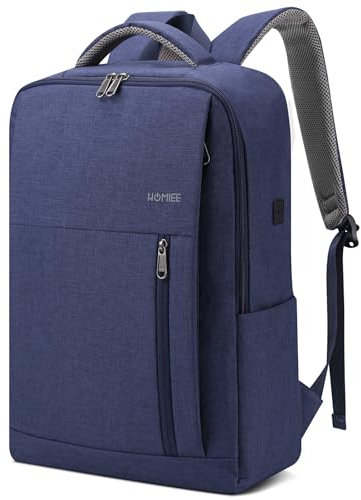 HOMIEE Zaino Uomo Lavoro 15.6 17.3 Pollici Zaini Porta PC per Laptop Computer Notebook Portatile con Caricatore USB Zainetto Scuola Borsa per Viaggio Ufficio Università Unisex