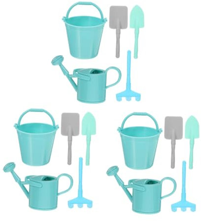 KONTONTY 3sätze Miniatur Gartenwerkzeug Teiliges DIY Spielzeug Mit Gießkanne Schaufel Und Eimer Für Kleine Und Tischdekoration Leicht Und Langlebig