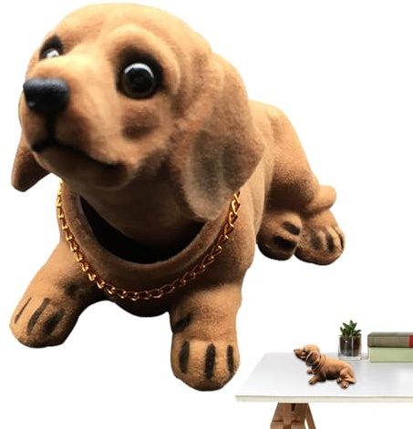 Hund Wackelkopf für Auto - Schüttelkopf Hund für Auto | Dackel Schüttelkopf Spielzeug Armaturenbrett | Auto Dekoration, Hundefigur für Hundeliebhaber, Desktop, Auto Armaturenbrett