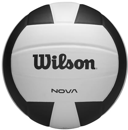 WILSON Nova Indoor - Pallone da pallavolo, misura ufficiale, colore: nero/bianco