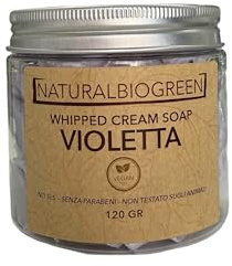 Naturalbiogreen Whipped Cream Soap Jabón en Crema Perfumado Violeta 120 gr
