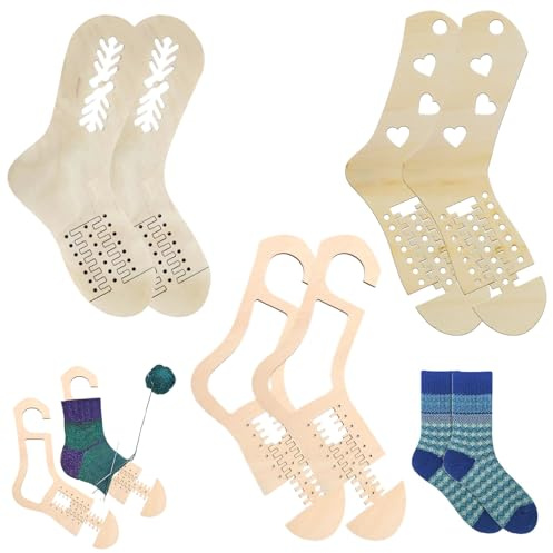 Wooden Sock Sovereign Banker - Knitting Sock Mould For Yarn Craft, 6 Pieces Measuring Tool | Crochet Sock Shaper Form For Home Use