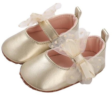 Lauflernschuhe 6-12 Monate, Baby Mädchen Taufschuhe Einfarbig Bodenschuhe Kleinkind Bequeme Babyschuhe Round Toe Krabbelschuhe Weichen Sohle Kleinkindschuhe Mit Bowknot Neugeborene Freizeitschuhe