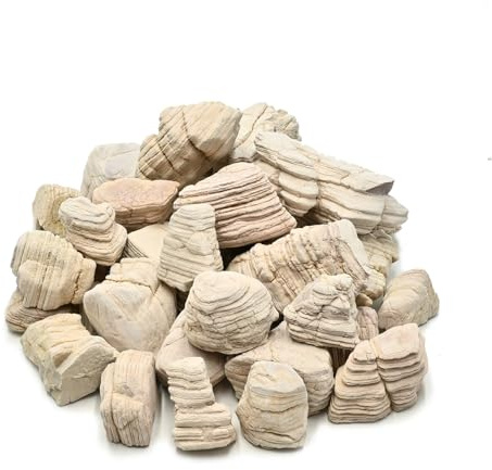 KINGRUI Natural Rocks Pagoda Stones 1-2.5 Inches Decorative Stones for Fairy Gardens,Miniature Landscaping,Bonsai,DIY Crafts,Aquariums & Reptile Terrariums-1lb