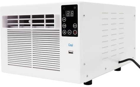 Donened - Mini climatizzatore portatile, 280 W, dispositivo di raffreddamento portatile con funzione timer, aria condizionata compatta mobile per casa, camera, ufficio, 41,5 × 28,3 × 20,5 cm