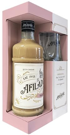 El Afilador - Crema de Licor con Orujo - Botella 700 ml + Vaso de Regalo - Textura cremosa y suave - 16% vol - Ideal para Regalo