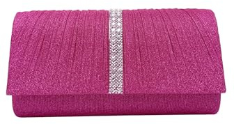 Women’s Glitter Evening Clutch Bag – Sparkle Party Purse with Crystal Detail, Shoulder Chain & Handheld Design – Elegant Wedding, Prom & Cocktail Accessory