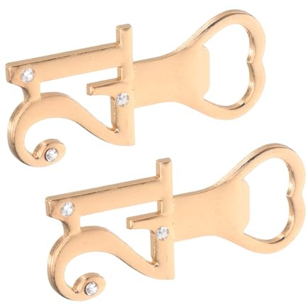 Alipis 2 Pezzi Apribottiglie Metallo Zincato per Compleanno Anni Tappi Piatto Compatto Regalo Festa e Gadget per Adulti e Baristi