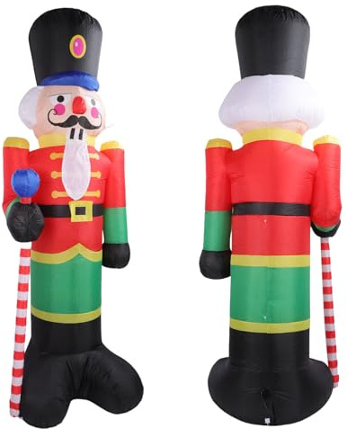 Sxhlseller Soldado de Cascanueces Inflables de 8 Pies de Navidad, Decoración Navideña de Cascanueces Al Aire Libre con Luz LED, Cascanueces Soldados de Soldado Decoraciones de (Enchufe de la UE