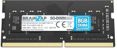BRAINZAP 8GB DDR4 RAM SO-DIMM PC4-2400T-SE0-10 1Rx8 2400 MHz 1.2V CL17 Notebook Laptop Arbeitsspeicher Unbuffered Non-ECC
