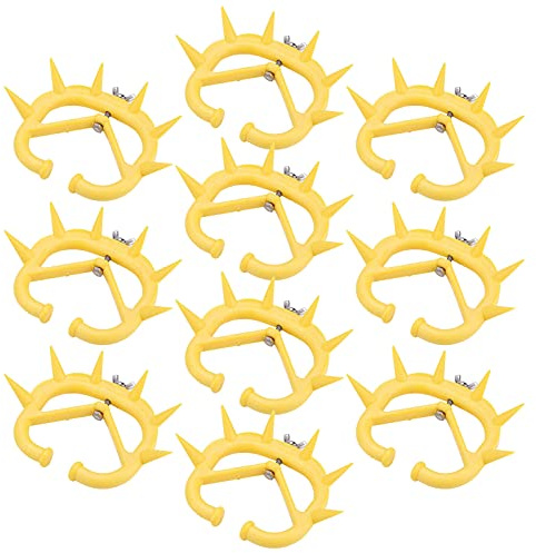 Asixxsix Entwöhnungsring für Kälber, 10-teiliges Nasenring-Set, Saugschutz aus Kunststoff, Verstellbare Dichtheit, Geeignet für Kälber, Gelb