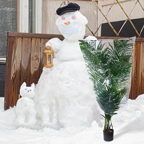 Film de protection pour plantes d'hiver avec cordon de serrage réglable - Protection en plastique imperméable contre le gel et les intempéries - Pour arbustes et cultures (120 x 180 cm)