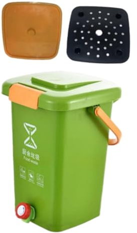 Allayu Poubelle multifonctionnelle à Structure renforcée, idéale pour Le compostage de Cuisine. Ce Seau à Compost Peut également Servir de bac Rangement pour la Nourriture Vos Animaux, Vert, L