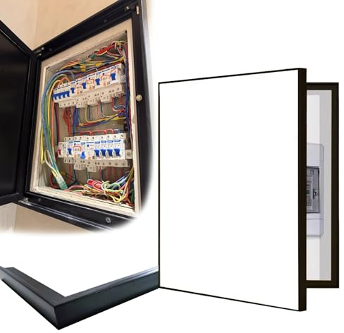 Cache compteur electrique Cache-panneau Électrique Mural Disgracieux, Cache-boîte à Fusibles Rabattable 40 45 50 60 70 80 cm, Plaque de Tableau de Distribution pour Cuisine(Black,18x22in/45x55cm)
