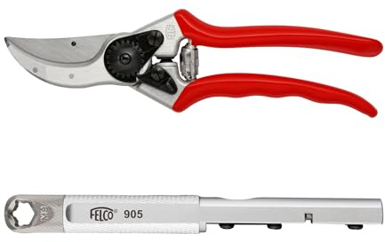 FELCO 2 Forbici da Potatura Professionali Bypass 25 mm per Mano Destra e Mani Grandi con Affilatore Multifunzionale FELCO 905