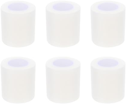 GLSTOY 6 Rolls Medical Pe Breathable First Aid Wound Care Adhesive Bandages Hypoallergenic High Adhesion 5cm X 9.1m for Nursing and Skin Fixation