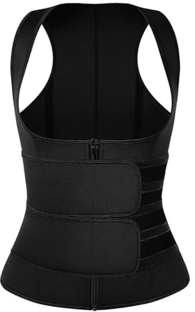 SNDISNV Corsetto for Allenamento della Vita da Donna, for Perdere Peso, con Cerniera e Cintura Dimagrante for Il Corpo Adatto per Lo Sport(Black,XL)