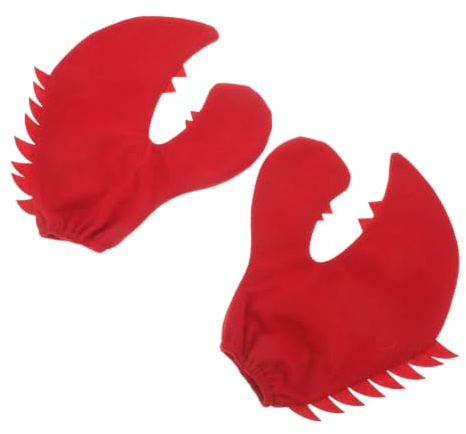 FRCOLOR 1 Pair Giant Lobster Claw Gloves for Adults, Red Cloth Material Realistic Claw Shape, for Cosplay Party Enhancement and Versatile Costume Use