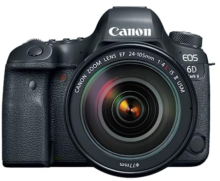 Canon EOS 6D Mark II DSLR Camera with EF 24-105mm USM Lens, WiFi Enabled Black