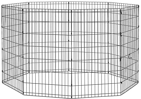 New World B550-42 Cage d'exercice et parc pour chien sans porte ; 60,96 cm x 106,68 cm ; Revêtement de finition noir