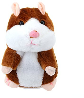 TOYMYTOY Talking Hamster Plush Toy - Mimicry Pet Toy for Kids - Early Learning Gift (Light Brown)