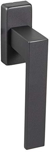 JUVA maniglia per finestra antracite oliva su rosetta ovale - PUSH 1317 | Maniglia per persiana ad anta-ribalta oliva a L senza cilindro di chiusura | Maniglia in alluminio | 1 pezzo - raccordo ergo