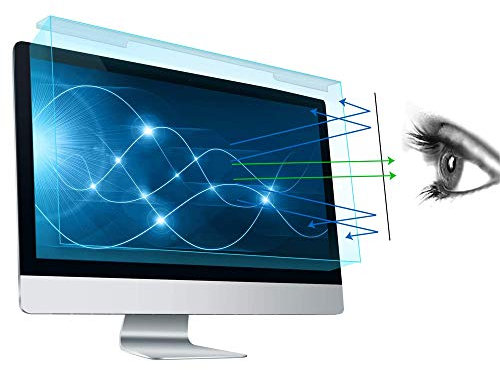 FiiMoo 25-27 Pollici Computer Universale Filtro Anti Luce Blu, Pellicola Filtrante Anti-UV per la Protezione degli Occhi per Monitor& Desktop PC 25, 26, 27 Pollici (24,12 x 14 inch/16:9/16:10)