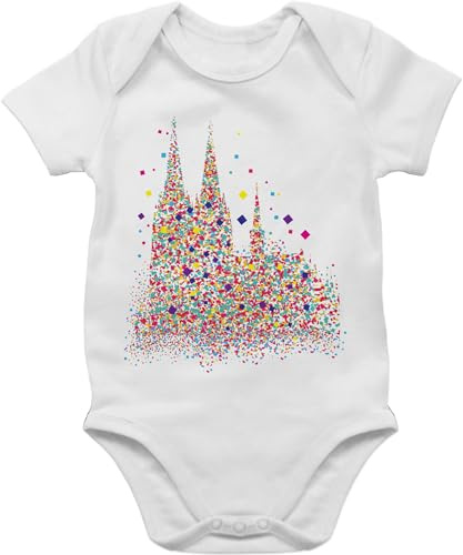 Shirtracer - Baby Body Kurzarm - & - Kölner Dom Konfetti I Karneval I Fasching