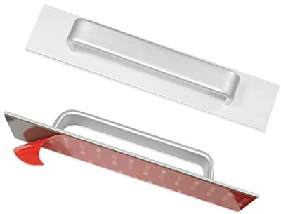 CcHhyyt Selbstklebender Griff Schrankgriffe Aluminium Griffe für Kleiderschrank Schlafzimmer Badezimmer Edelstahl Küchengriffe für Küchenschränke Möbelgriffe Küchengriffe 2 Stück(133mm, Silber)