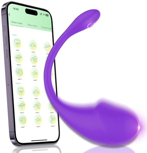 LYAMais APP Control Vibratoren für Sie Klitoris und G-Punkt,Klassische Silikon G Punkt Vibrator mit 10 Vibrationsmodi,Brustwarze Klitoris Stimulator Sexspielzeug Analvibrator für Paare（Lila）