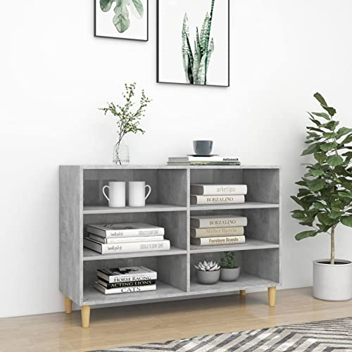 Mogou Sideboard, Kommode, Kommoden & Sideboards, Schrank Wohnzimmer, Commode, Schlafzimmerkommode, Betongrau 103,5x35x70 cm Spanplatte