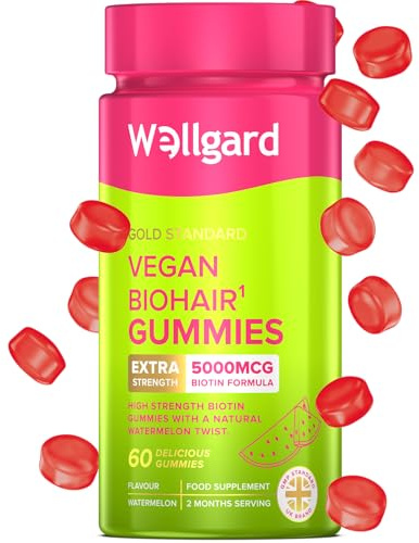 Wellgard Biohair Gummies, Biotin Hair Growth, Vegan Biotin Gummies Wellgard – Hair Vitamins, 2 Months Supply