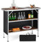 COSTWAY Campingschrank faltbar, tragbarer Campingküche mit 2-stöckigen Regalen, Camping Faltschrank aus Aluminium, inkl. Tragetasche, für Picknick, Grillen, Partys, 110 x 38 x 88 cm (Kaffee)