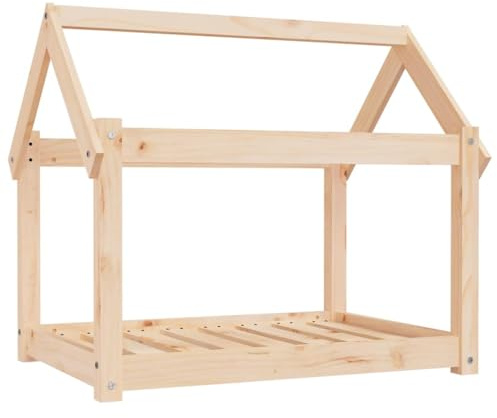 vidaXL Hundebett, Hundesofa mit Holzrahmen, Hundecouch für Hunde Katzen, Hundematratze Hundematte Welpenbett Haustierbett, Massivholz Kiefer