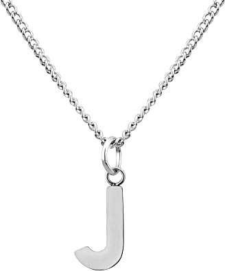GD GOOD.designs Kette mit Buchstaben Anhänger J in Silber - 316L Edelstahl Halskette Damen - Silberne Partnerketten für Sie und Ihn