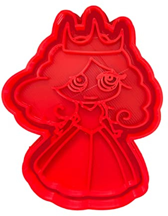 The Cookie Cutter Hub 10cm Princess Cookie Cutter and Matching Embosser for Cookies Biscuits Clay Baking Decoration