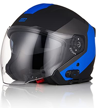 ORIGINE Motorrad Jet Helm mit Bluetooth Roller Helm mit Doppelvisier genehmigt ECE 22-06