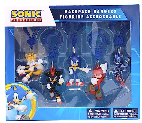 Just Toys LLC Sonic The Hedgehog ryggsäck hängare S3 samlarlåda - 5 figurer