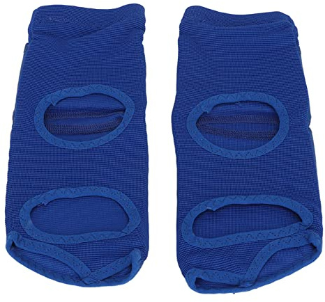 Blaue Boxfuß Knöchelbandage, Schutz Unisex Boxen 2 Stück Boxfußschutz Unisex Pu Leder Weicher Box Sparring Fußschutz für Damen Herren Taekwondo Fußschützer Training Martial (M)